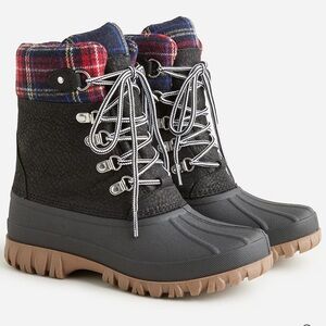J Crew  Perfect Winter Boots with plaid cuff. NWT